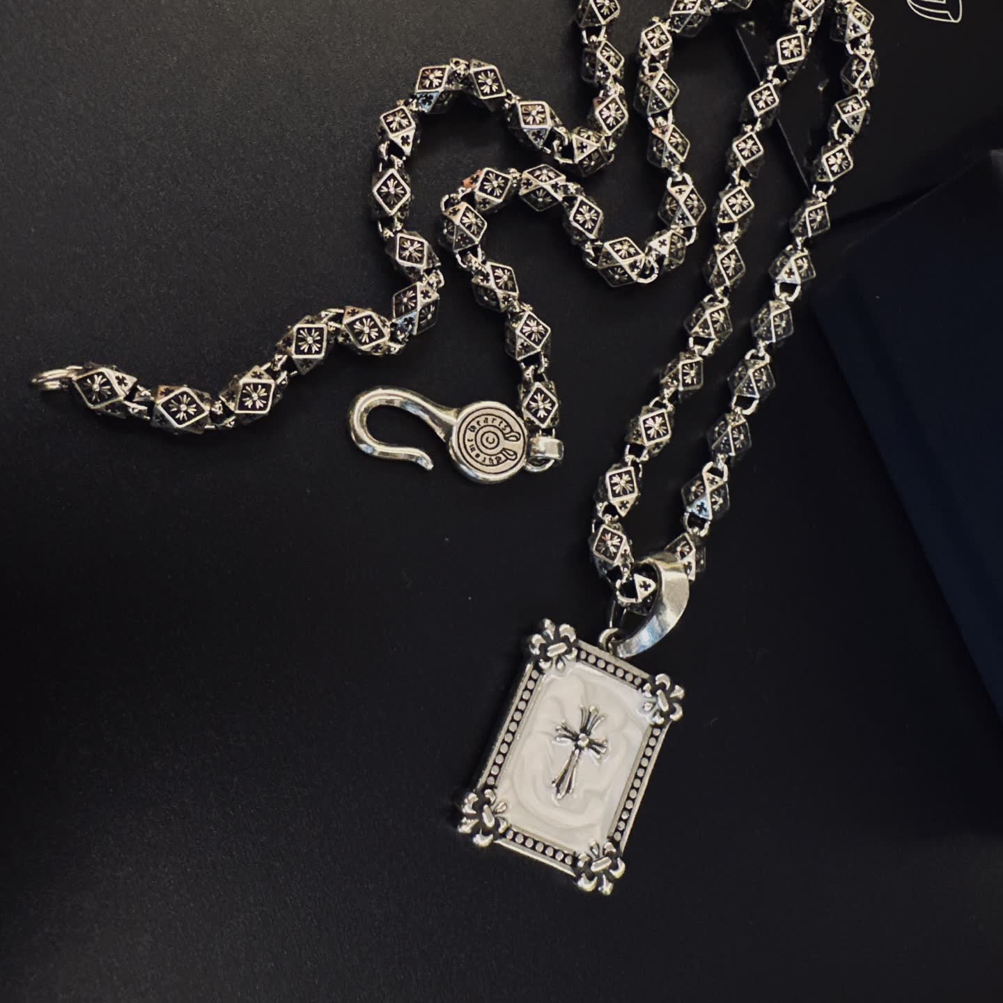 Chrome Hearts Rome Hearts Silver Cross Pendant Necklace